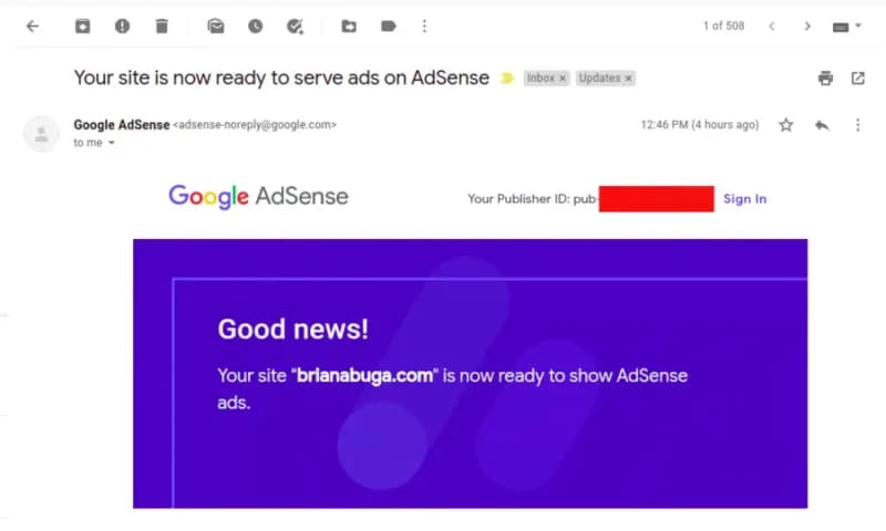 AdSense approval evidence 3